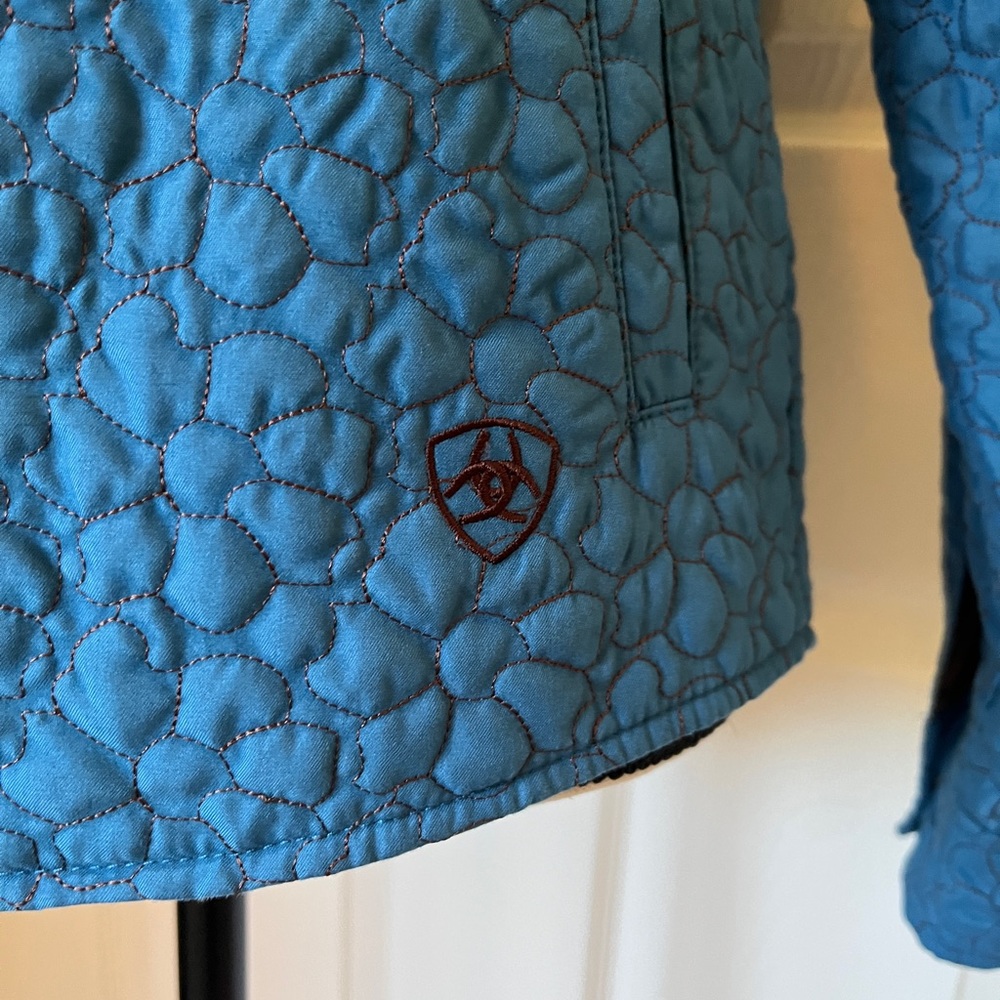 Ariat Teal Blue Quilted Western Riding Equestrian Jacket S - Picture 3 of 12